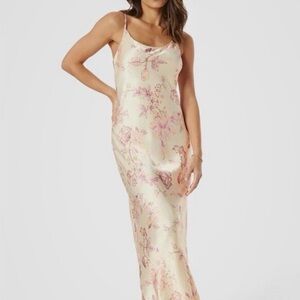 Ever New Cream and Pink Asymmetrical Dress